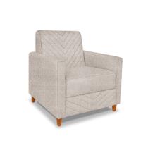 Poltrona Mavie Linho Rustico Areia - Lucadi Home