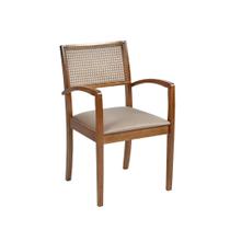 Poltrona May Estofada D23 - Castanho/Cinza