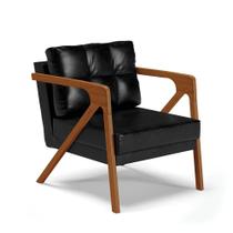 Poltrona Melissa Corano Preto Base De Madeira Castanho Poltrona Melissa Corano Preto Base De Madeira Castanho