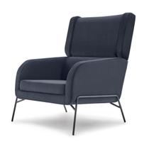 Poltrona Memphis Fixa Azul Escuro Base Preta 105cm - 61810