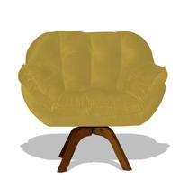 Poltrona Miami Base Giratória Decorativa - Amarelo Divini Decor Poltrona Miami Base Giratória Decorativa - Amarelo Divini Decor