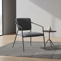 Poltrona Minimalista Estofada Base em Aço Prado Fratini Poltrona Minimalista Estofada Base em Aço Prado Fratini