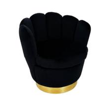 Poltrona Moderna Clean Tecido Teddy Preto Luxo