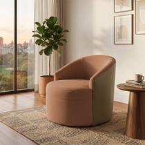Poltrona Moderna com Toque Vibrante e Conforto Alaranjado Leticia