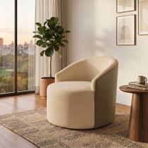 Poltrona Moderna Conforto e Sofisticacao Bege Leticia