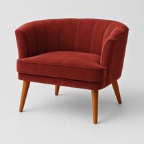 Poltrona Moderna para Recepção Clinica Tecido Veludo Aconchegante Pés Palito