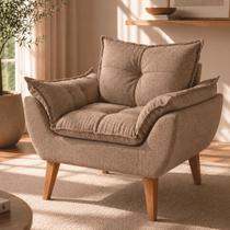 Poltrona Moderna Para Sala de Estar Luxo Confortável Linho Cadeira Estofada Assento Quarto Recepção Poltrona Moderna Para Sala de Estar Luxo Confortável Linho Cadeira Estofada Assento Quarto Recepção