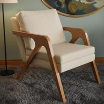 Poltrona Mona Estofado Em Veludo Decorativa Moderno Luxo Pés De Madeira Maciça Para Sala Estar Quarto Recepção