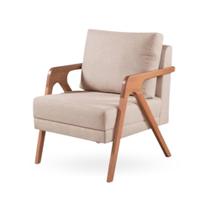 Poltrona Mona Luxo Madeira Maciça Tecido Linho Poltrona Mona Luxo Madeira Maciça Tecido Linho