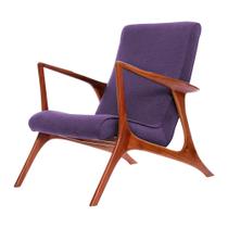 Poltrona Mona Plus Vk Anos 50 Suede Roxo