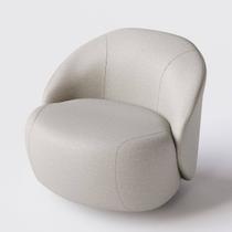 Poltrona Mônaco com base Giratória em Chenille Bege - Home Mobily