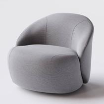 Poltrona Mônaco com Base Giratória em Linho Cinza - Home Mobily