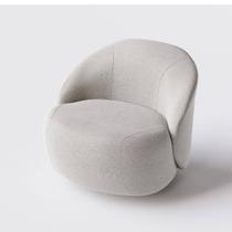 Poltrona Mônaco com Base Giratória em Linho Off White - Home Mobily