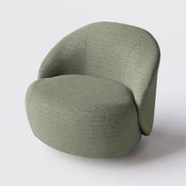 Poltrona Mônaco com Base Giratória em Linho Verde Claro - Home Mobily