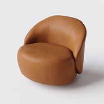 Poltrona Mônaco com Base Giratória em material sintético Durango Terracota - Home Mobily