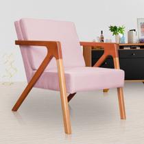 Poltrona Monalisa Luxo Suede Rosa Bebê - Vallisa Decor Poltrona Monalisa Luxo Suede Rosa Bebê - Vallisa Decor