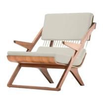 Poltrona Moza Assento Algodão Estrutura Madeira Cedro 83cm - 70395