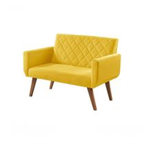 Poltrona Namoradeira 2 Lugares Anabelle Suede Amarelo Unidecor Poltrona Namoradeira 2 Lugares Anabelle Suede Amarelo Unidecor