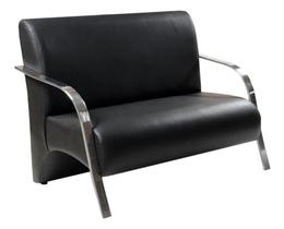 Poltrona namoradeira - 2 lugares - c/ braços em alumínio - preto - material sintético Poltrona namoradeira - 2 lugares - c/ braços em alumínio - preto - material sintético