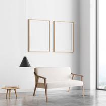 Poltrona Namoradeira 2 Lugares Madeira Maciça Jequitibá Assento com Persintas Elásticas e Algodão Flavia