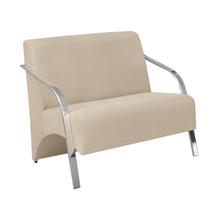 Poltrona Namoradeira 2 Lugares Vênus Braço Alumínio Suede DSalla