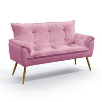Poltrona Namoradeira Decorativa Estofada Beta para Sala de Estar Beta Sued Rosê Aradecor Poltrona Namoradeira Decorativa Estofada Beta para Sala de Estar Beta Sued Rosê Aradecor