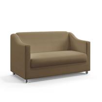 Poltrona Namoradeira Decorativa Estofada Para Sala De Estar Alya Sued Capuccino Aradecor