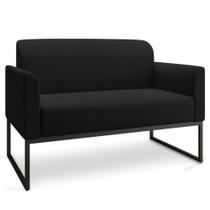 Poltrona Namoradeira Decorativa Isabella Base Industrial Linho Preto G19 - Gran Belo Poltrona Namoradeira Decorativa Isabella Base Industrial Linho Preto G19 - Gran Belo