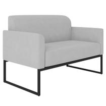 Poltrona Namoradeira Decorativa Isabella Base Industrial Suede Cinza/Preto G19 - Gran Belo Poltrona Namoradeira Decorativa Isabella Base Industrial Suede Cinza/Preto G19 - Gran Belo