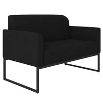 Poltrona Namoradeira Decorativa Isabella Base Industrial Suede Preto G19 - Gran Belo Poltrona Namoradeira Decorativa Isabella Base Industrial Suede Preto G19 - Gran Belo