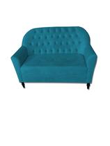 Poltrona Namoradeira Decorativa Para Sala Recepção Consultorio Suede Azul Turquesa -ANCHAR ESTOFADOS