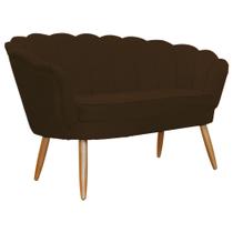 Poltrona Namoradeira Decorativa Pétala belo tok - Suede Marrom