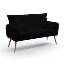 Poltrona Namoradeira Estofada Beta N-024 Veludo Preto Aradecor