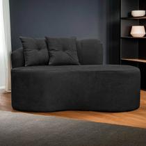 Poltrona Namoradeira Orgânica Plaza 1,80m Redondo Bouclê Preto SOFA STORE Poltrona Namoradeira Orgânica Plaza 1,80m Redondo Bouclê Preto SOFA STORE