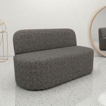 Poltrona Namoradeira Para Sala Living Orgânica Naeris W01 Linho Mescla Chumbo - Lyam Decor