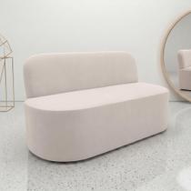Poltrona Namoradeira Para Sala Living Orgânica Naeris W01 Suede Bege - Lyam Decor