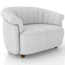 Poltrona Namoradeira Para Sala Living Orgânica Perseu M03 Linho Cinza - Lyam Decor Poltrona Namoradeira Para Sala Living Orgânica Perseu M03 Linho Cinza - Lyam Decor