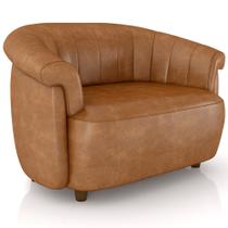 Poltrona Namoradeira Para Sala Living Orgânica Perseu M03 material sintético Whisky - Lyam Decor