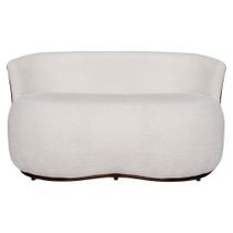 Poltrona Namoradeira Sofá Orgânico 2 Lugares Beatriz Boucle Bege Composê Tecido Marrom