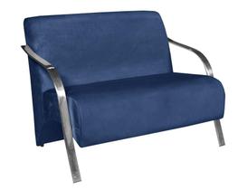 Poltrona Namoradeira Vênus Suede Braço Aluminio Azul Bic Poltrona Namoradeira Vênus Suede Braço Aluminio Azul Bic