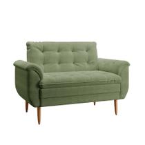 Poltrona Namoradeira Xangai Bouclé Verde Oliva