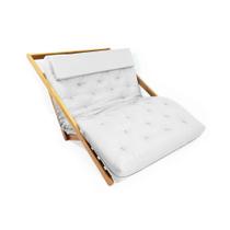 Poltrona New York Reclinável Casal Futon Branco Off Sala de Estar - R9 Design Futon