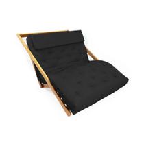 Poltrona New York Reclinável Casal Futon Preto Sala de Estar - R9 Design Futon