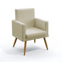 Poltrona Nina Com Roda Pé Sala de Estar Sued Bege Aradecor Poltrona Nina Com Roda Pé Sala de Estar Sued Bege Aradecor