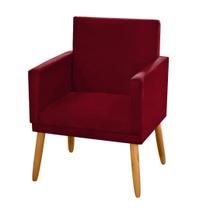 Poltrona Nina Decoração Sala Recepçao Suede Bordô Rodapé