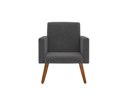 Poltrona Nina Decorativa Sala Escritório, salão, quarto, recepção Suede Cinza escuro-Alto Padrão Poltrona Nina Decorativa Sala Escritório, salão, quarto, recepção Suede Cinza escuro-Alto Padrão