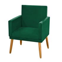 Poltrona Nina Decorativa Sala Estar Luxo Suede Verde Militar