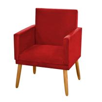 Poltrona Nina Decorativa Sala Estar Luxo Suede Vermelho