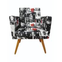 Poltrona Nina Decorativa Sala Luxo Suede Charles Chaplin