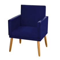 Poltrona Nina Decorativa Suede Azul Marinho Para Sala quarto Recepção